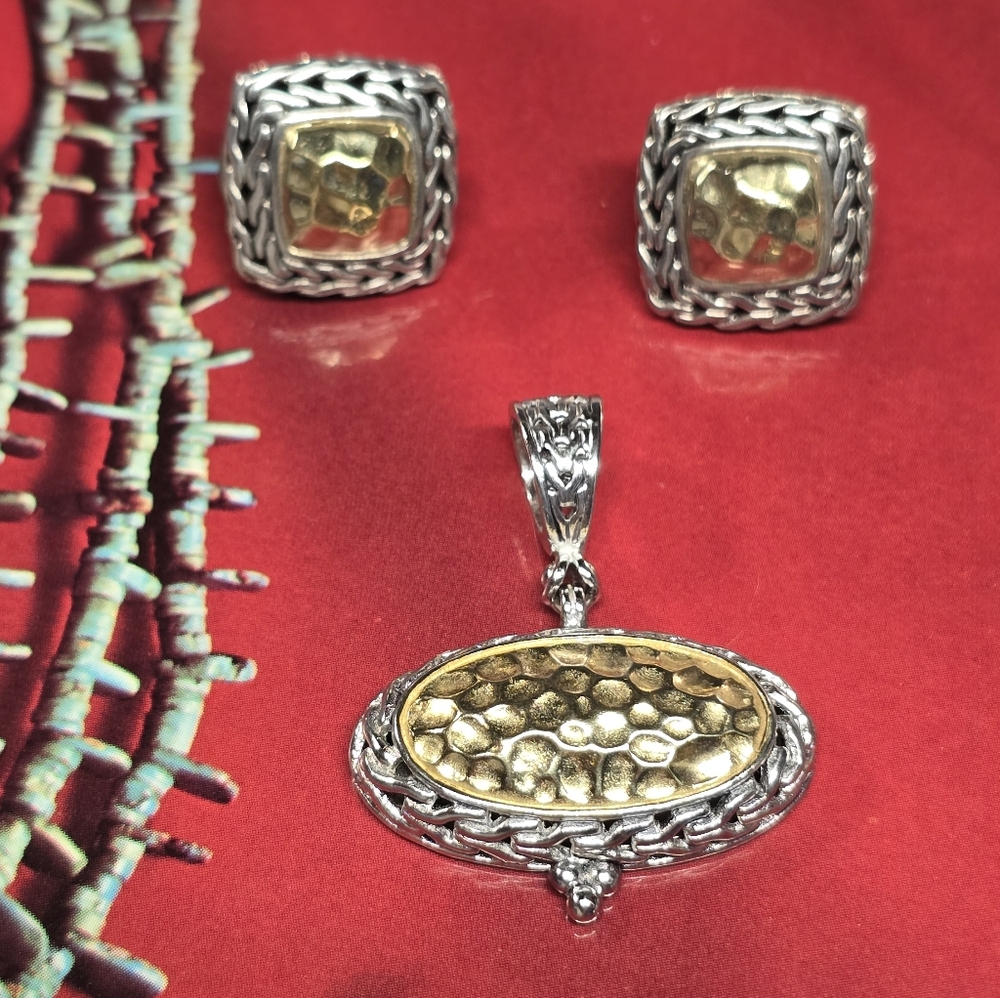 Samuel B. Sterling Silver 22kt Gold Pendant